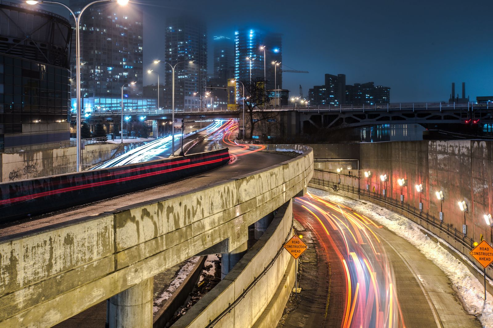 The 427/Gardiner interchange — the pinch point every downtown transfer passes through