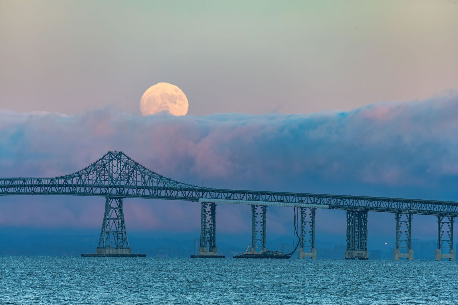 The Burlington Skyway over the harbour mouth — the bridge that sets the timing on this route