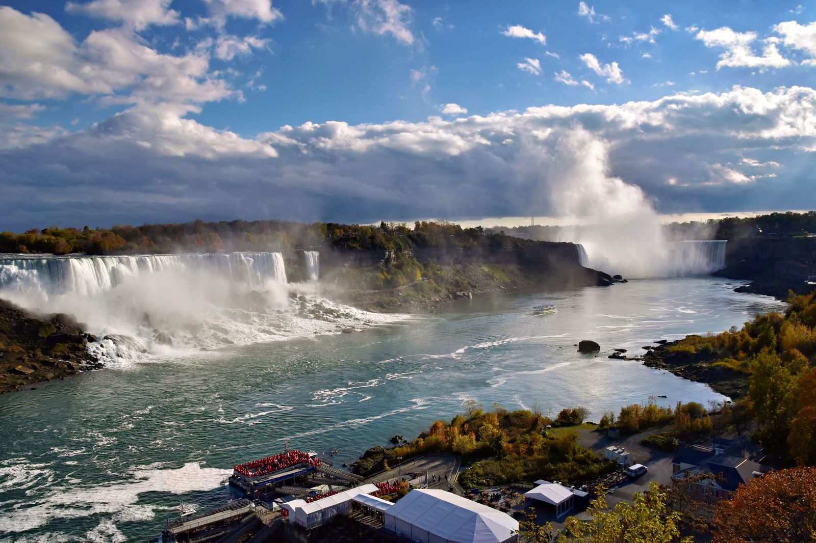 The Falls from above — the Rainbow Bridge crossing is at the foot of the gorge